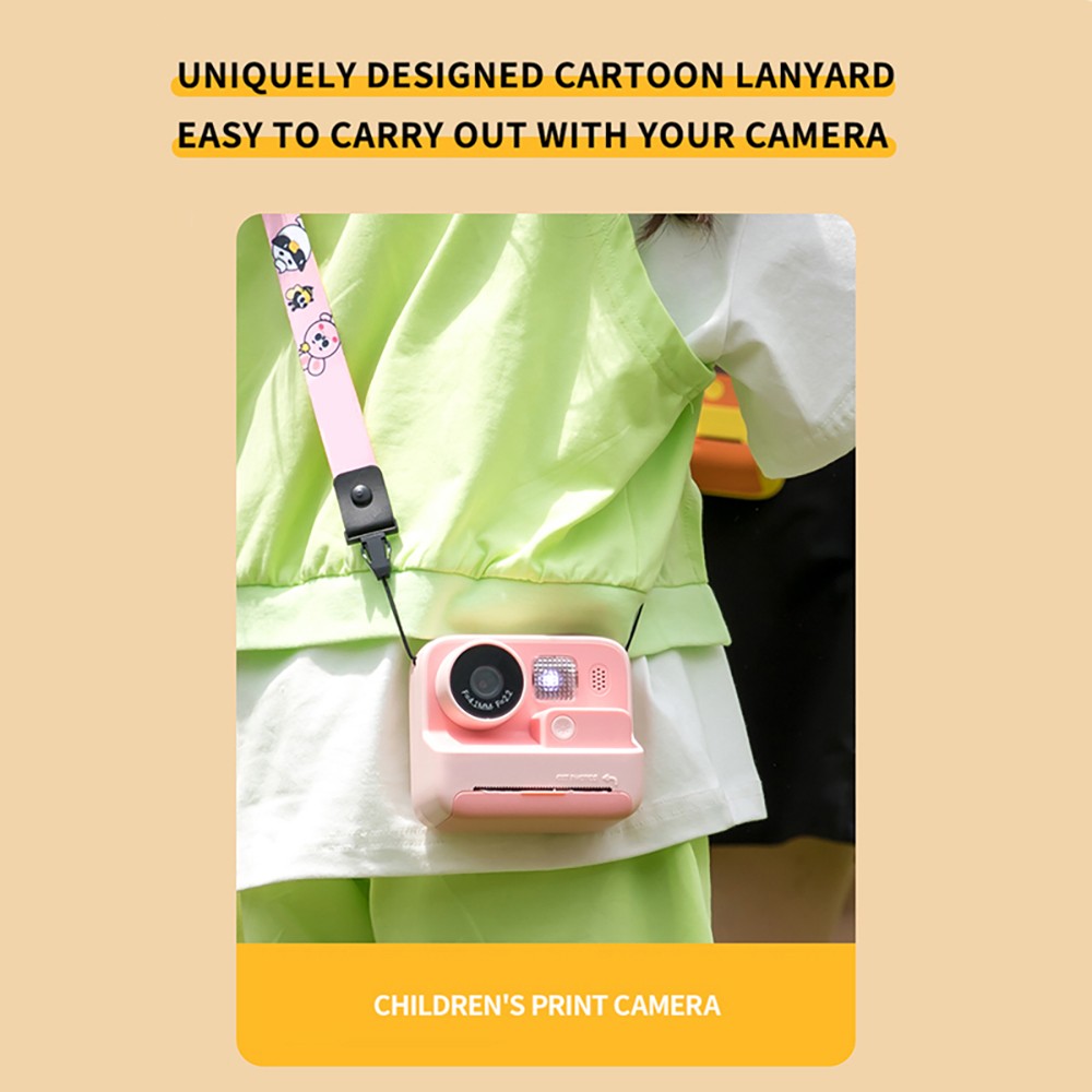 WOWKIDS K27 Kids Instant Print Camera, 48MP Front & Rear Dual Cameras, 1080P Resolution, 4 Filters, 32GB TF Card, 1400mAh Battery - Pink
