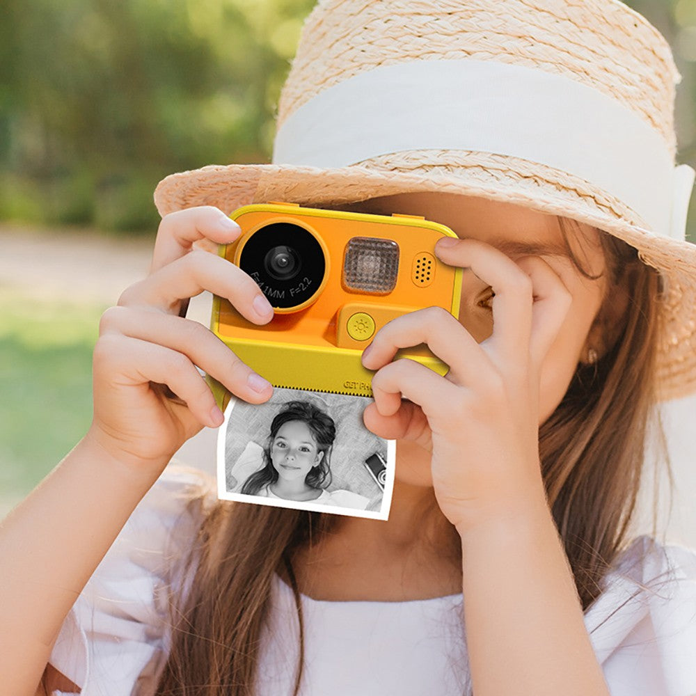 WOWKIDS K27 Kids Instant Print Camera, 48MP Front & Rear Dual Cameras, 1080P Resolution, 4 Filters, 32GB TF Card, 1400mAh Battery - Pink