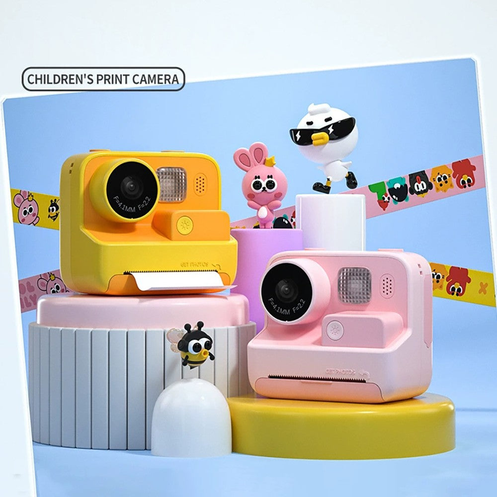 WOWKIDS K27 Kids Instant Print Camera, 48MP Front & Rear Dual Cameras, 1080P Resolution, 4 Filters, 32GB TF Card, 1400mAh Battery - Pink
