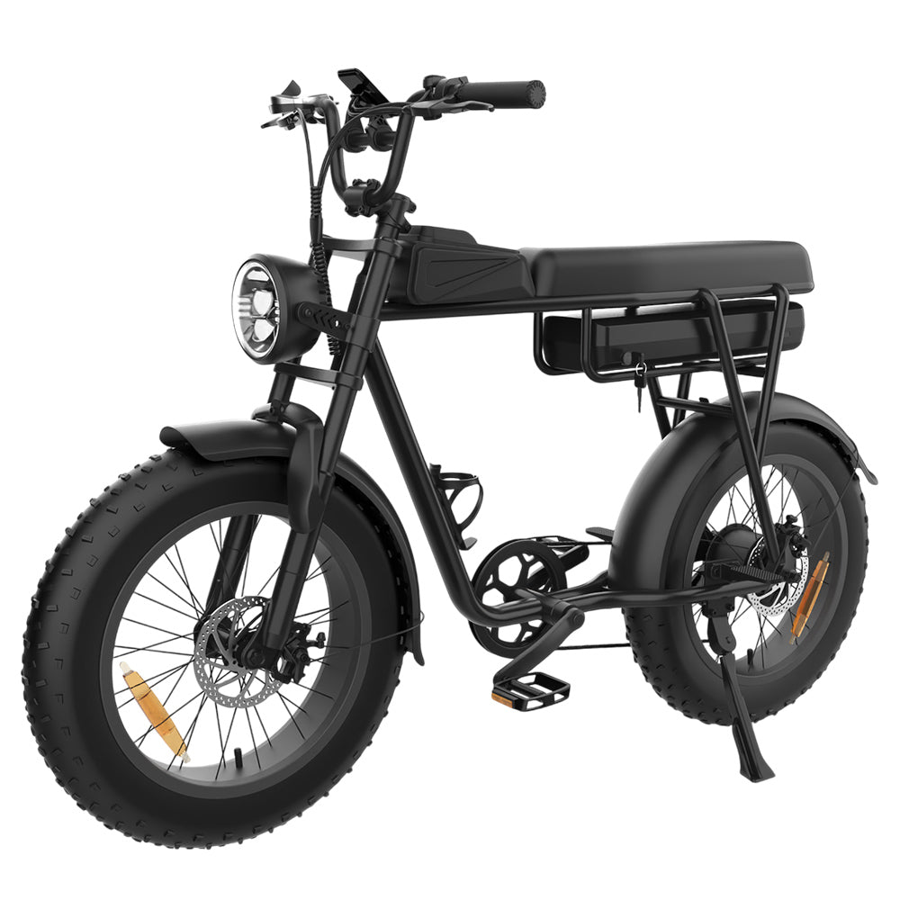 YAMALI FXH-006 Electric Bike, 350W Motor, 48V 18Ah Battery, 20*4'' Fat Tires, 40km/h Max Speed, 50km Range, Shimano 7 Speed, Front & Rear Mechanical Disc Brakes, Shimano 7 Speed, LCD Display - Black