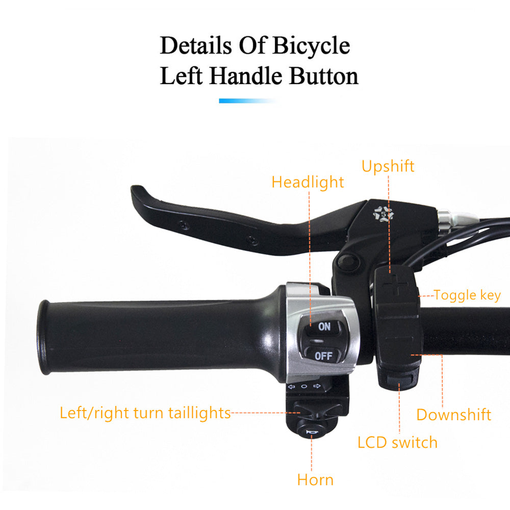 CMACEWHEEL F26 Electric Bike 27.5*2.1 inch Tires 500W Strong Power 42Km/h Max Speed 48V 17Ah Lithium Battery 75KM Range - Silver Grey