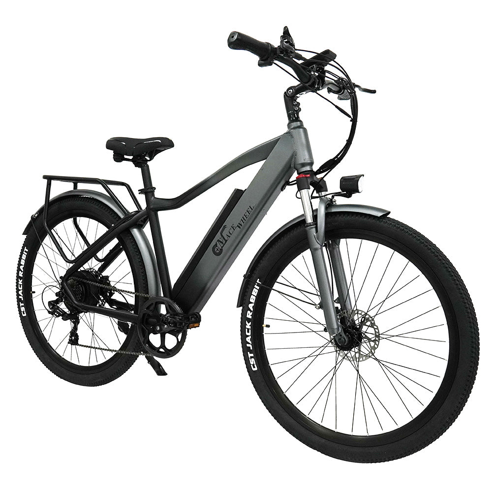 CMACEWHEEL F26 Electric Bike 27.5*2.1 inch Tires 500W Strong Power 42Km/h Max Speed 48V 17Ah Lithium Battery 75KM Range - Silver Grey
