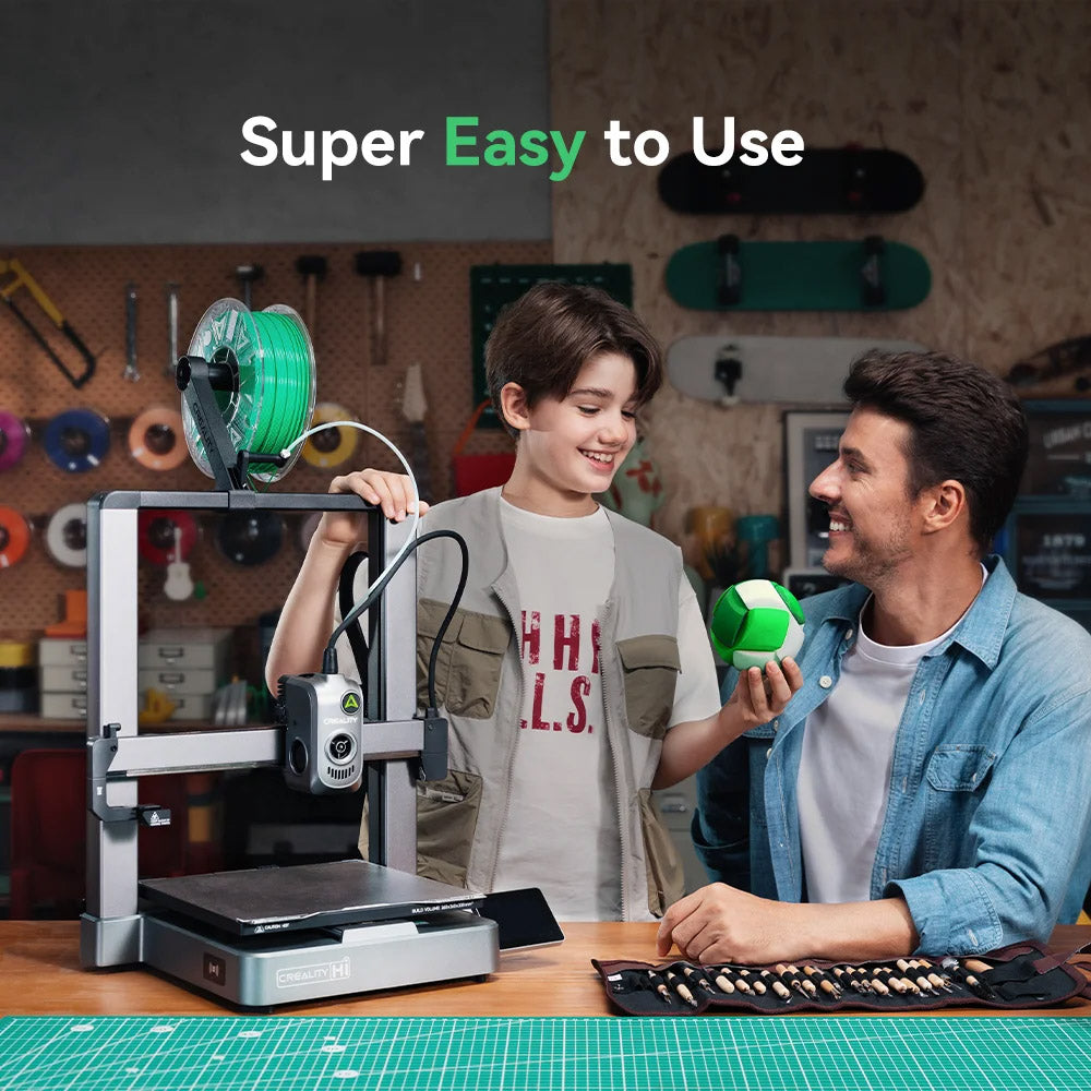 Creality Hi Combo, CFS Multi-material System, 500mm/s Fast Print, Monitoring Camera with Privacy Cap, Up to 16 Colors, Auto Calibration, Auto Bed Leveling, X-axis Tilt Reduction, All-Metal Body, 260*260*300mm