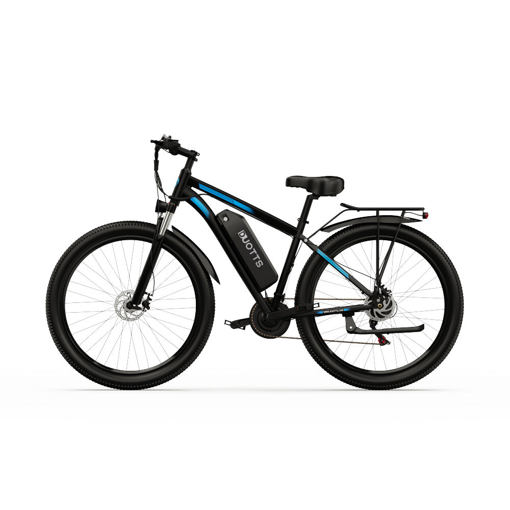 DUOTTS C29 Electric Bike 750W 29*2.1 inch Wheel 48V 15Ah Battery 80-100km Max range, 50km/h Max Speed Shimano 21 Speed Gear Electric Mountain Bike with Rear Rack IP54 Waterproof Smart APP - Black