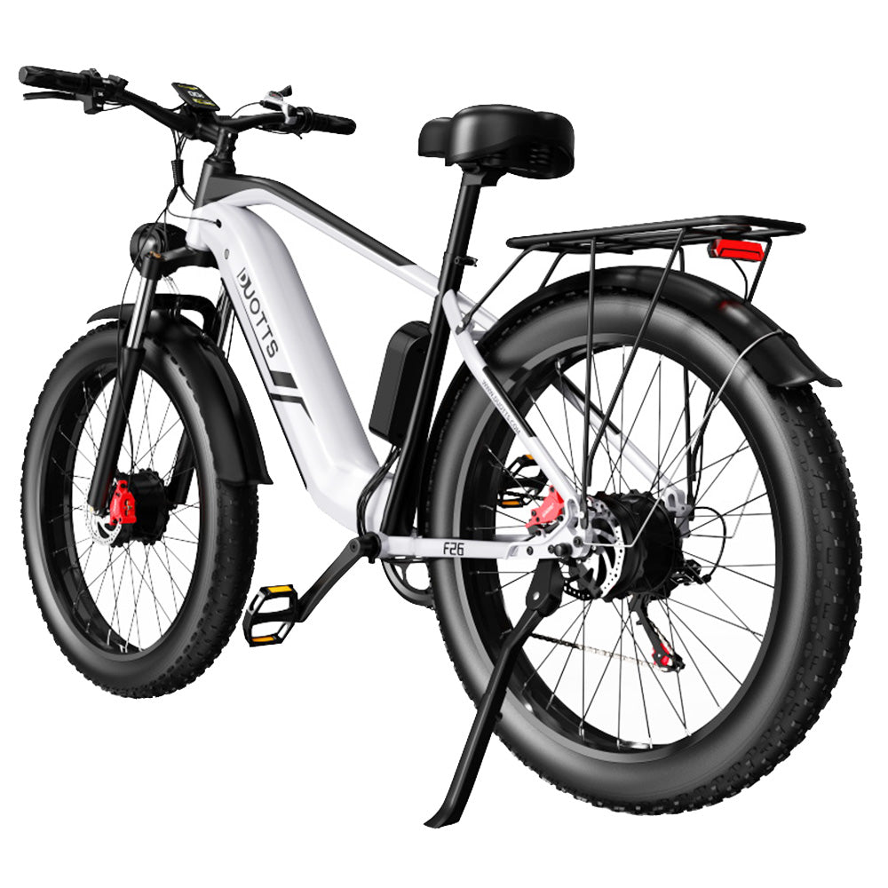 DUOTTS F26 Electric Mountain Bike 750W*2 Dual Motors Samsung 48V 20Ah Battery 26*4.0 Inch Fat Tires 55Km/h Max Speed 55 Degree Climbing Smart Color Display APP Dual Disc Brakes 150KG Max Load 100KM Range Smart App - Silver