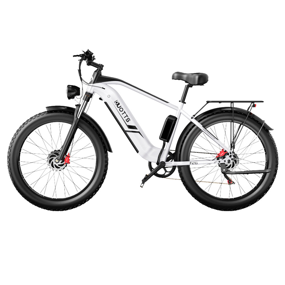 DUOTTS F26 Electric Mountain Bike 750W*2 Dual Motors Samsung 48V 20Ah Battery 26*4.0 Inch Fat Tires 55Km/h Max Speed 55 Degree Climbing Smart Color Display APP Dual Disc Brakes 150KG Max Load 100KM Range Smart App - Silver