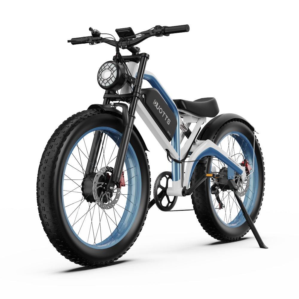 DUOTTS N26 Electric Bike, 750W*2 Motors, 55km/h Max Speed, 26*4.0" Inflatable Tires, 48V 20Ah Samsung Battery, 100-120km Range, Shimano 7-Speed, 200kg Max Load - White