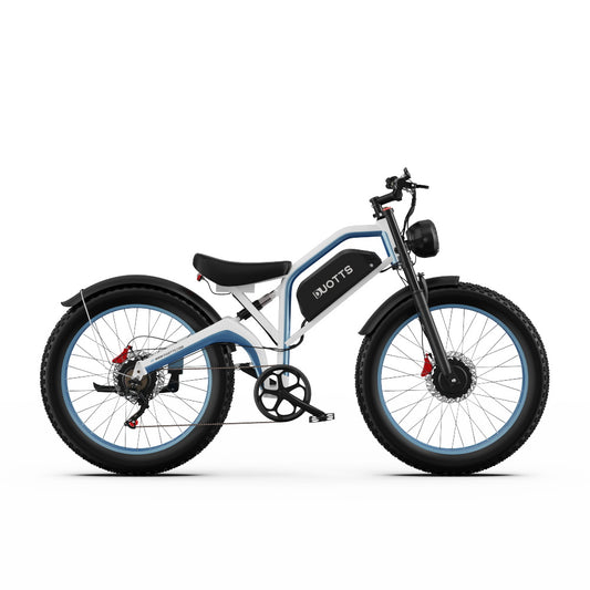 DUOTTS N26 Electric Bike, 750W*2 Motors, 55km/h Max Speed, 26*4.0" Inflatable Tires, 48V 20Ah Samsung Battery, 100-120km Range, Shimano 7-Speed, 200kg Max Load - White