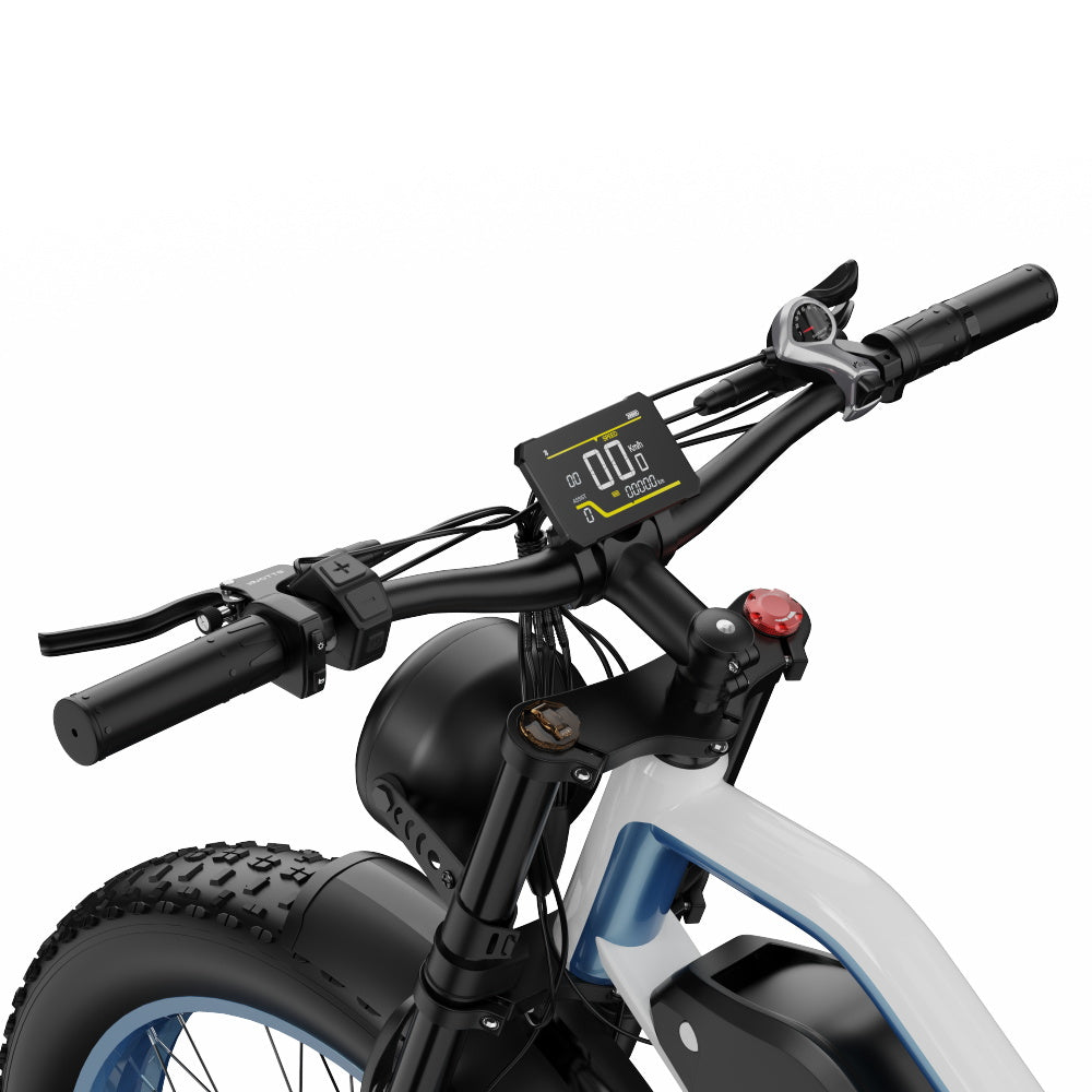 DUOTTS N26 Electric Bike, 750W*2 Motors, 55km/h Max Speed, 26*4.0" Inflatable Tires, 48V 20Ah Samsung Battery, 100-120km Range, Shimano 7-Speed, 200kg Max Load - White