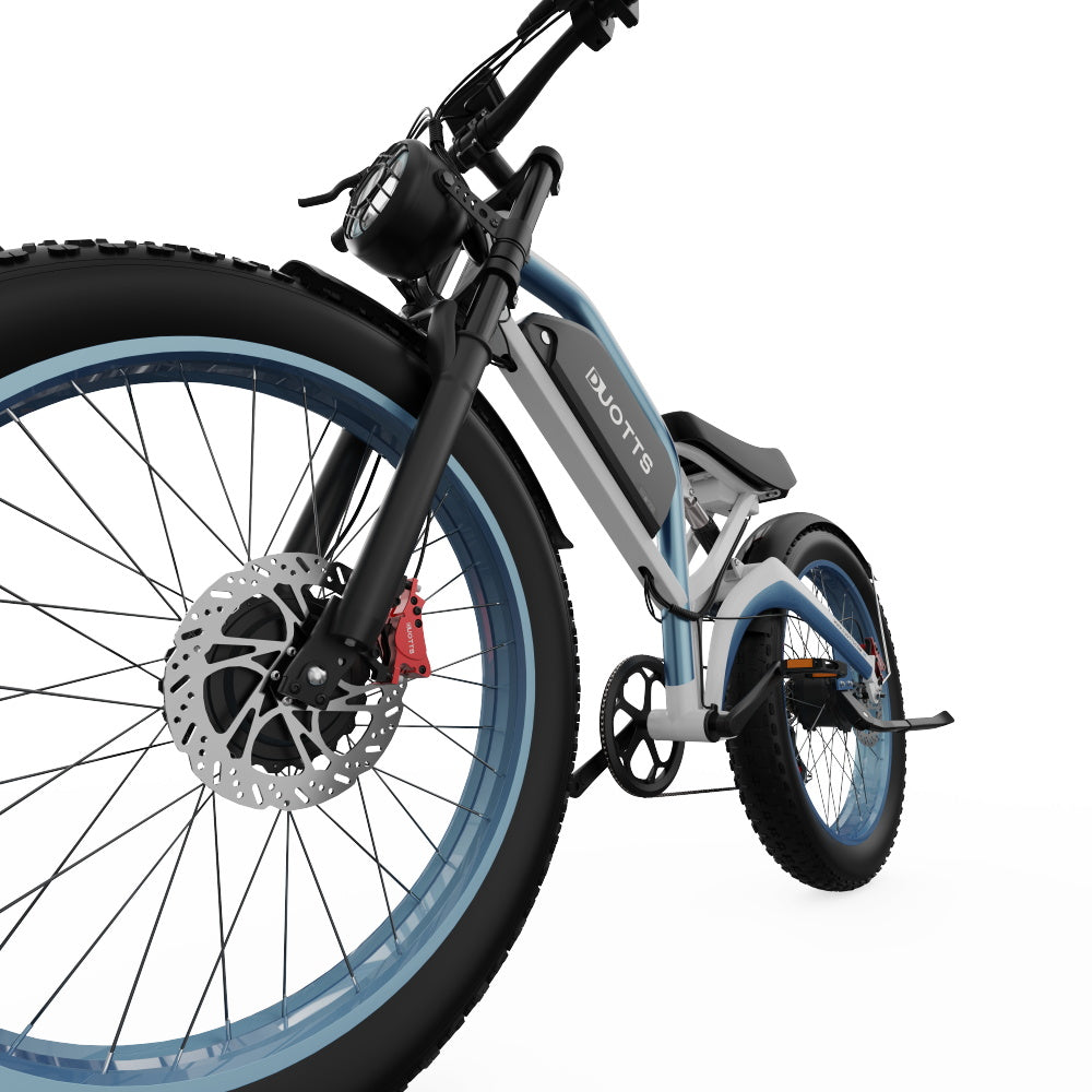 DUOTTS N26 Electric Bike, 750W*2 Motors, 55km/h Max Speed, 26*4.0" Inflatable Tires, 48V 20Ah Samsung Battery, 100-120km Range, Shimano 7-Speed, 200kg Max Load - White