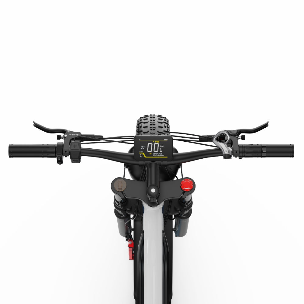 DUOTTS N26 Electric Bike, 750W*2 Motors, 55km/h Max Speed, 26*4.0" Inflatable Tires, 48V 20Ah Samsung Battery, 100-120km Range, Shimano 7-Speed, 200kg Max Load - White