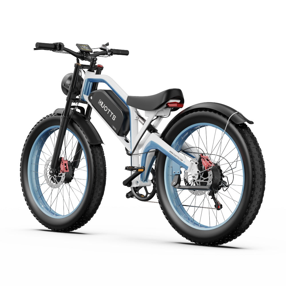 DUOTTS N26 Electric Bike, 750W*2 Motors, 55km/h Max Speed, 26*4.0" Inflatable Tires, 48V 20Ah Samsung Battery, 100-120km Range, Shimano 7-Speed, 200kg Max Load - White