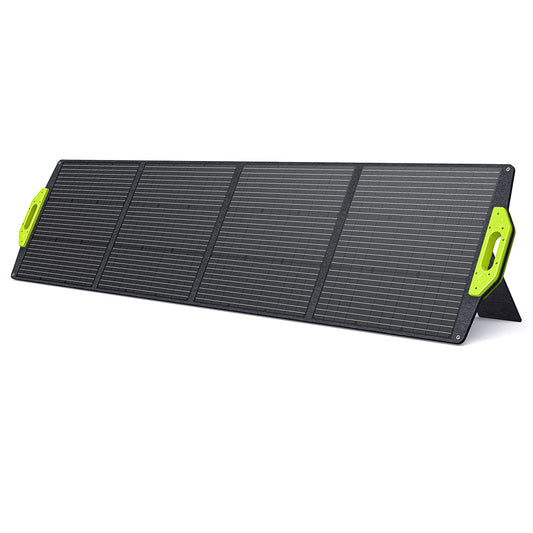 FOSSiBOT SP200 200W Foldable Solar Panel, 23.4% High Cell Efficiency, ETFE Coating, Adjustable Kickstands for Home, RV, Camping, Blackout - Green