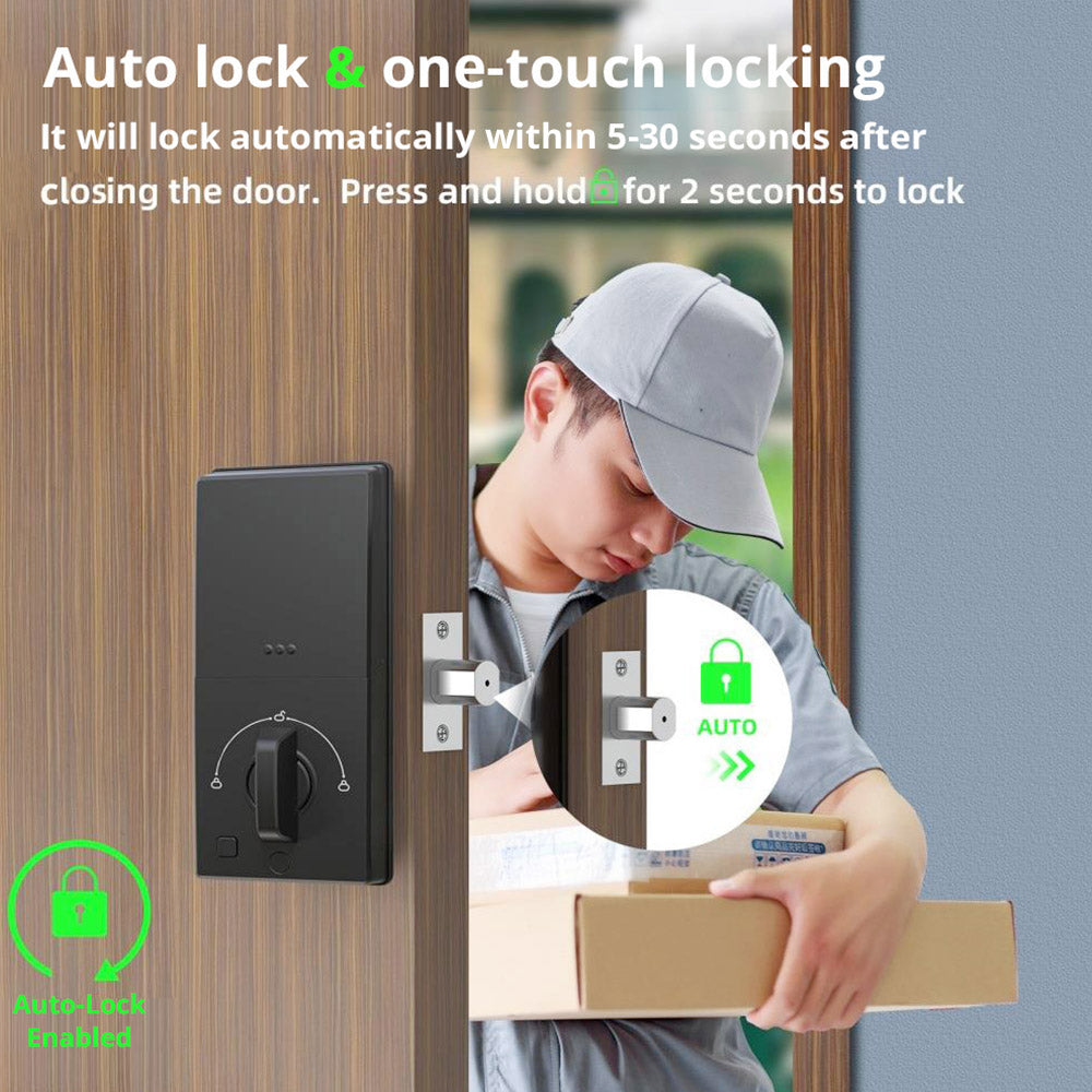 Geekbes JD-D06 Smart Deadbolt Lock, Auto-Lock, Fingerprint Password IC Card WiFi Remote Unlocking