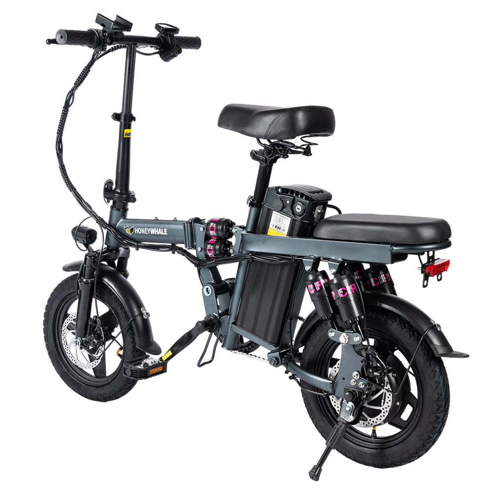 HONEYWHALE S6 Pro-S 14-inch Electric Bike 350W Brushless Motor 25km/h 48V 15Ah Battery 45-55km Range Six Shock Absorber Disc Brakes - Grey