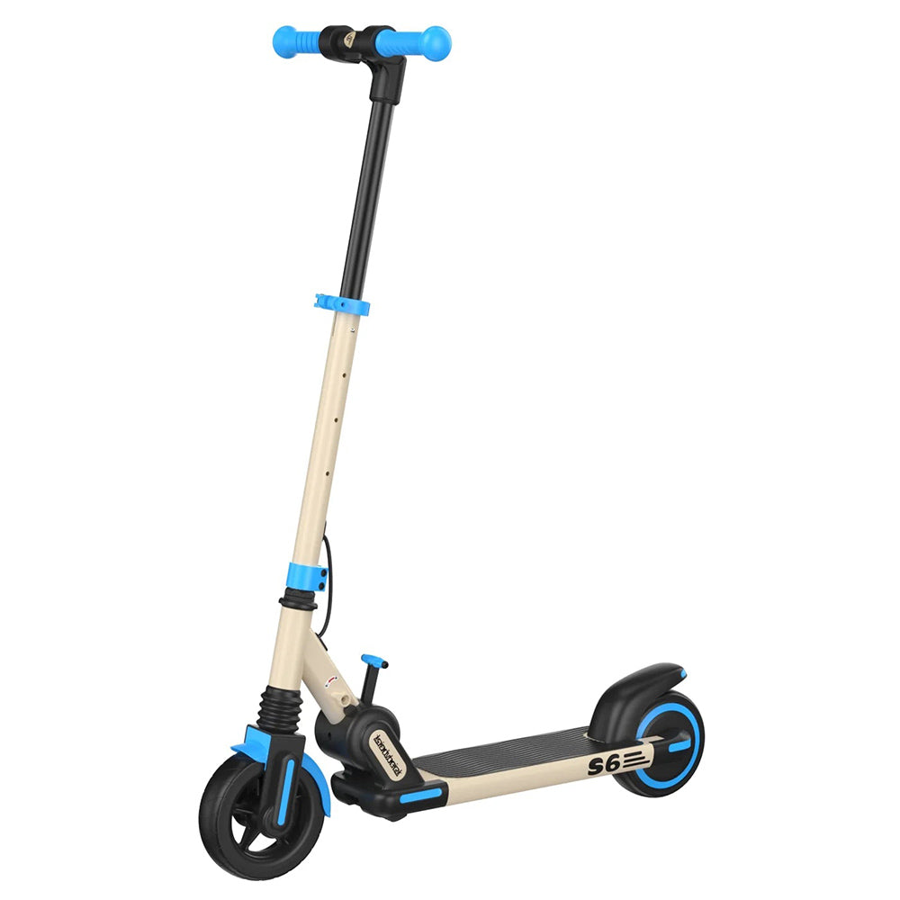 isinwheel S6 Kids Folding Electric Scooter, 150W Motor, 21.6V 5Ah Battery, 6.5-inch Tires, 15km/h Max Speed, 15km Range, Rear Fender Brake & Electronic Brake, Adjustable Height - Blue