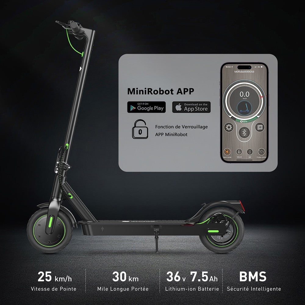 isinwheel S9 Pro Electric Scooter, 350W Motor, 36V 7.5Ah Battery, 8.5 Inches Pneumatic Tire, 25km/h Max Speed, 28km Range, App Control