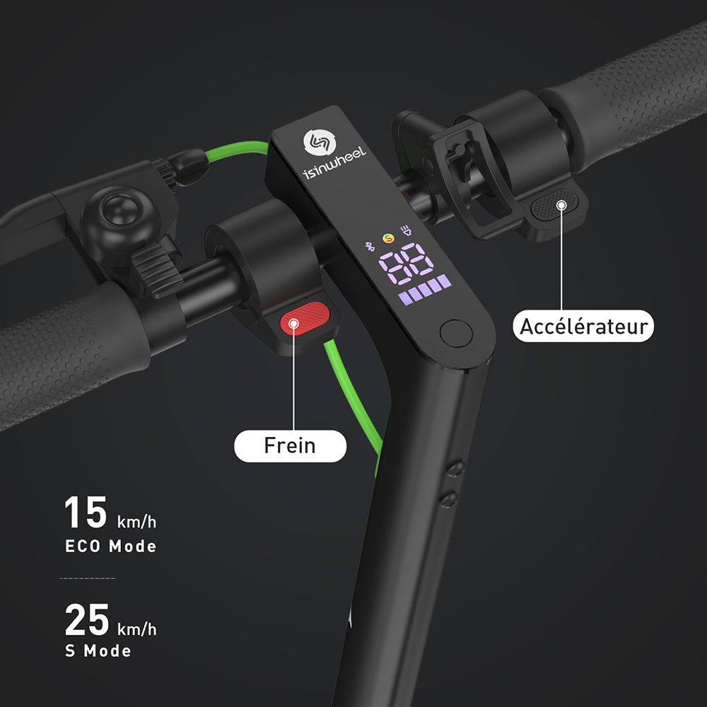 isinwheel S9 Pro Electric Scooter, 350W Motor, 36V 7.5Ah Battery, 8.5 Inches Pneumatic Tire, 25km/h Max Speed, 28km Range, App Control