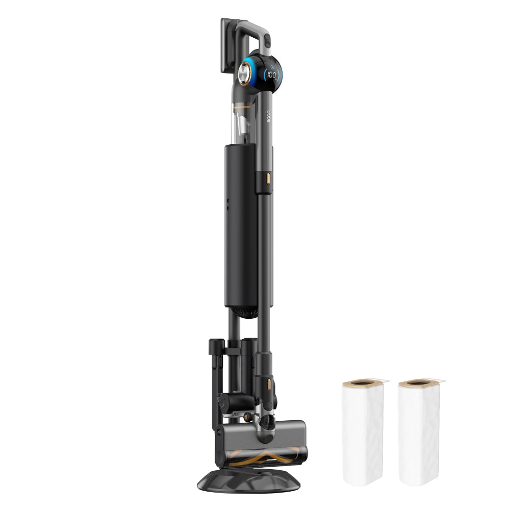 JIGOO V700 Cordless Vacuum Cleaner with 2.5 L Suction Station, Automatic Dust Emptying, 33KPa Suction Power, Anti-Tangle Brush, Dual LED Illumination, Up to 55 Minutes Runtime, Ideal for Hard Floor, Carpet, Pet