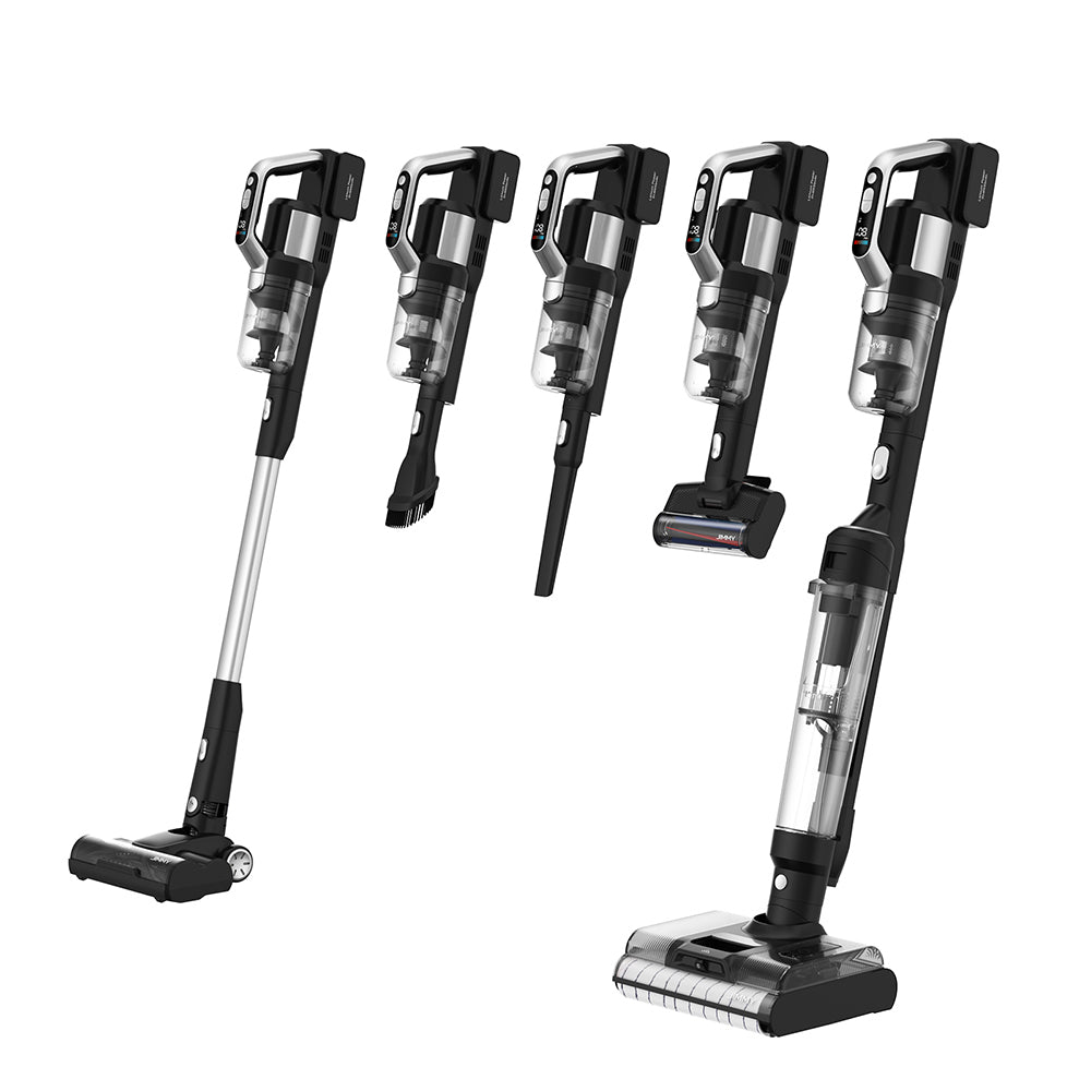 JIMMY PW11 Pro Max 5-in-1 Cordless Vacuum & Washer, 460W Strong Power, Double Cleaning, Hot Air Fast Dry, LED Screen, 180° Lay Flat Design, Dual Roller Brushes, For Hard Floors, Pet Hair and the Whole House, Silver-Black Color