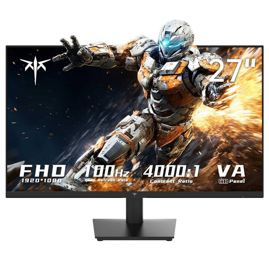 KTC H27V13 27-inch Gaming Monitor, 1920x1080 FHD 16:9 VA Panel, 100Hz Refresh Rate, 4000:1 Contrast Ratio, 106% sRGB HDR10 8ms Response Time, Low Blue Light, FreeSync & G-Sync Compatible, HDMI VGA Audio Out, VESA Wall Mount Tilt Adjustment Displayer