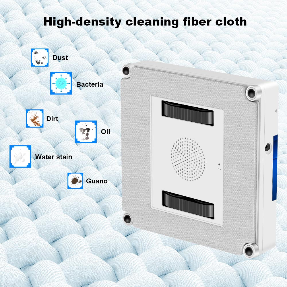 Liectroux YW509 Robot Window Vacuum Cleaner, Double Water Spray, 3000Pa Suction Power, Laser Sensor Anti-fall, 3 Cleaning Modes, Intelligent Path Planning, Low Noise, Remote Control - White