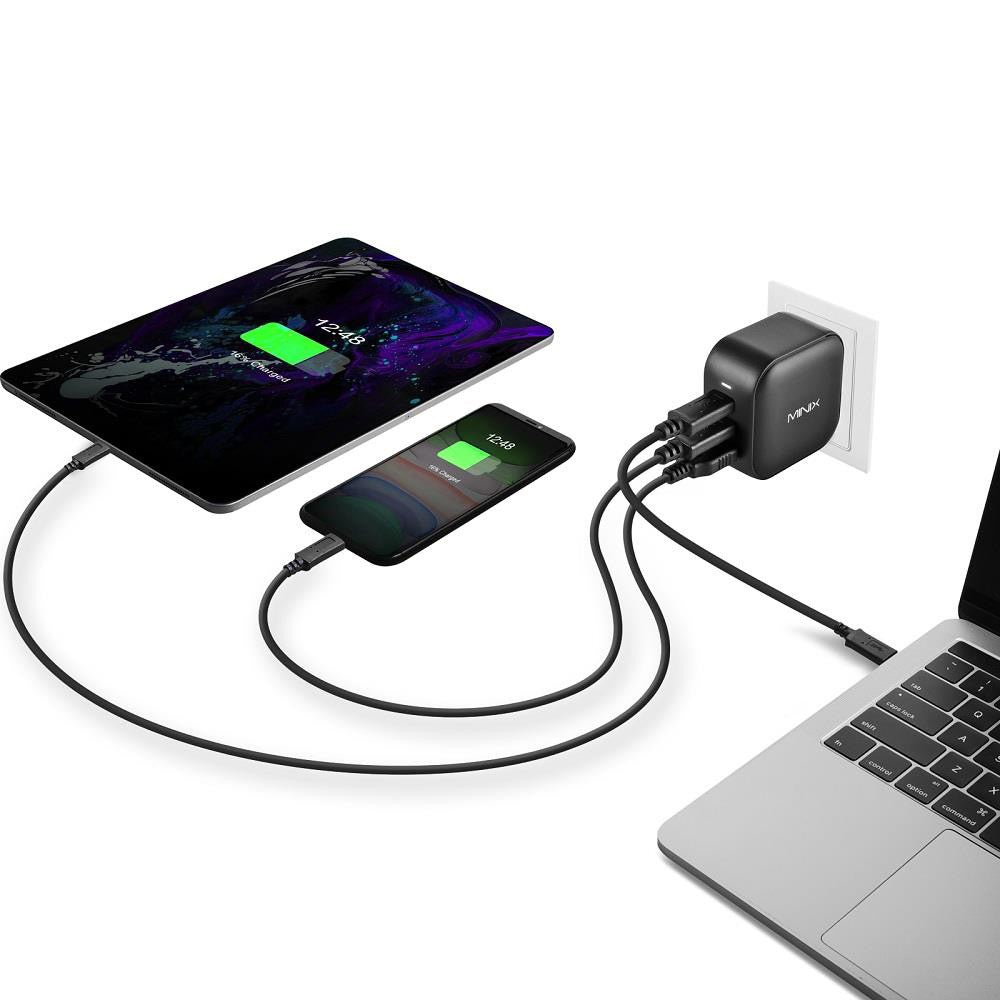 MINIX P1 GaN Quick Charger 65W Max Output, 1*USB-A, 2*USB-C Ports