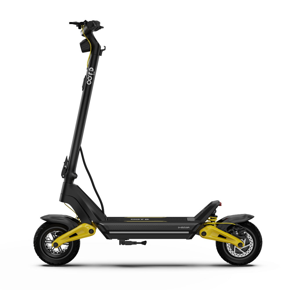 OOTD S10 Folding Electric Scooter 10 Inch Tires 1400W Motor 25km/h Max Speed 48V 20Ah Battery for 60-70km Range 120KG Max Load Disc Brake shock absorption IPX4 APP - Yellow