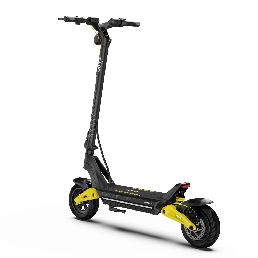 OOTD S10 Folding Electric Scooter 10 Inch Tires 1400W Motor 25km/h Max Speed 48V 20Ah Battery for 60-70km Range 120KG Max Load Disc Brake shock absorption IPX4 APP - Yellow