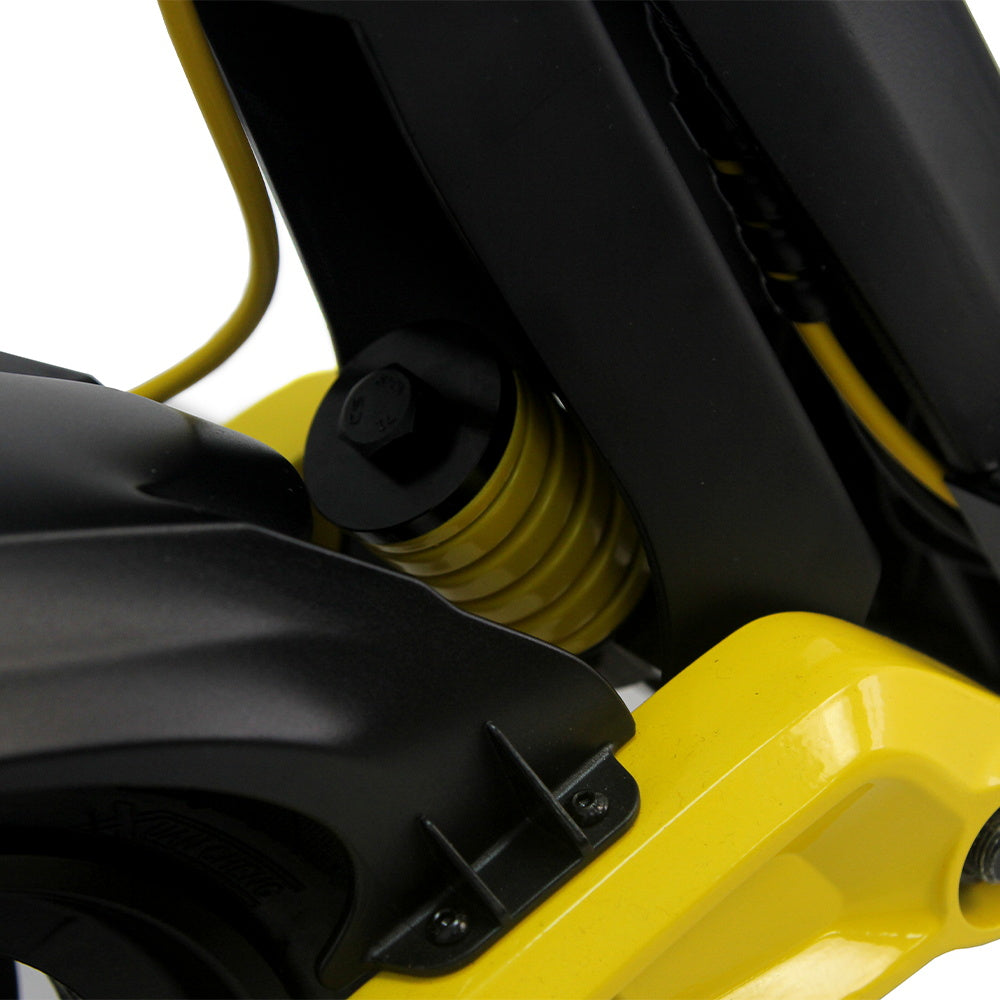 OOTD S10 Folding Electric Scooter 10 Inch Tires 1400W Motor 25km/h Max Speed 48V 20Ah Battery for 60-70km Range 120KG Max Load Disc Brake shock absorption IPX4 APP - Yellow