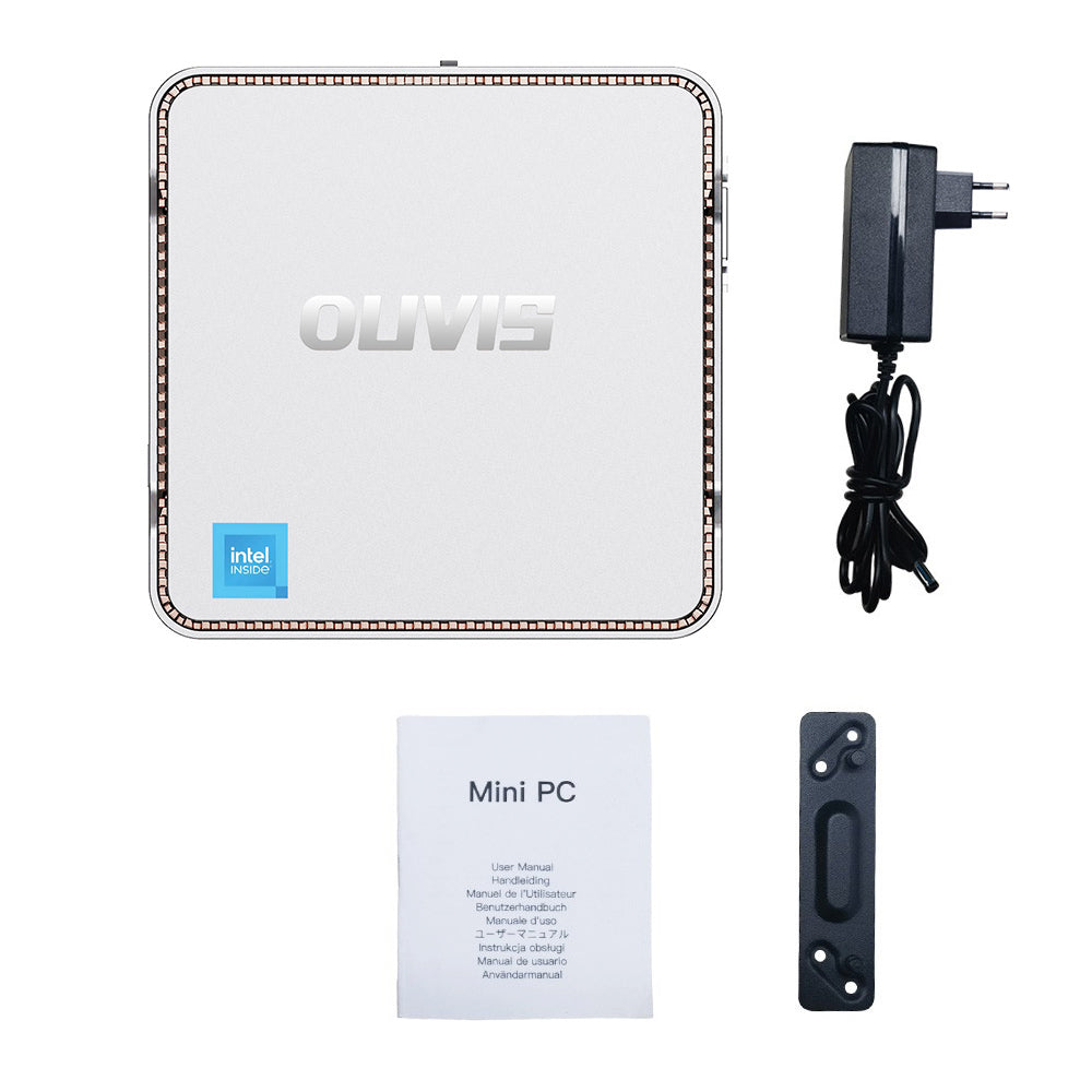 (2024 Upgraded Version) OUVIS GK3 Plus Mini PC, Intel Alder Lake N-95 Quad Core up to 3.4GHz, 16GB DDR4 RAM 512GB SSD, 2xHDMI VGA 4K@60Hz Triple Display, 2xUSB2.0 2xUSB3.0 1000Mbps LAN, 2.4/5GHz WiFi Bluetooth 4.2, with VESA - EU