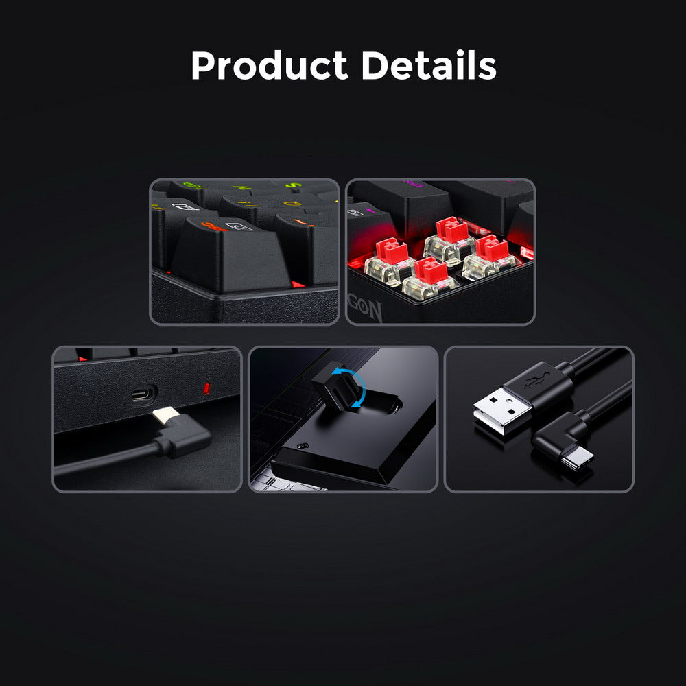 Redragon K629-RGB Phantom RGB Backlight Mechanical Gaming keyboard 84 keys Red Switch - Black