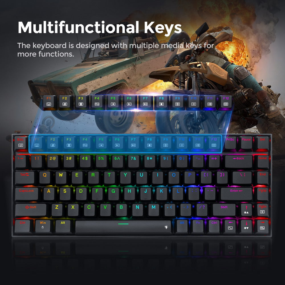 Redragon K629-RGB Phantom RGB Backlight Mechanical Gaming keyboard 84 keys Red Switch - Black