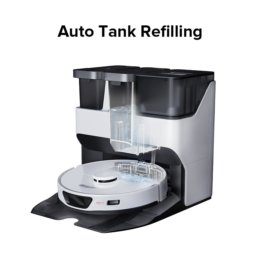 Roborock S7 Max Ultra Robot Vacuum Cleaner, 5500Pa Suction, Auto Drying, Self-Cleaning & Emptying, VibraRise Mopping, Reactive Tech Obstacle Avoidance, Fast & Off-peak Charging - White