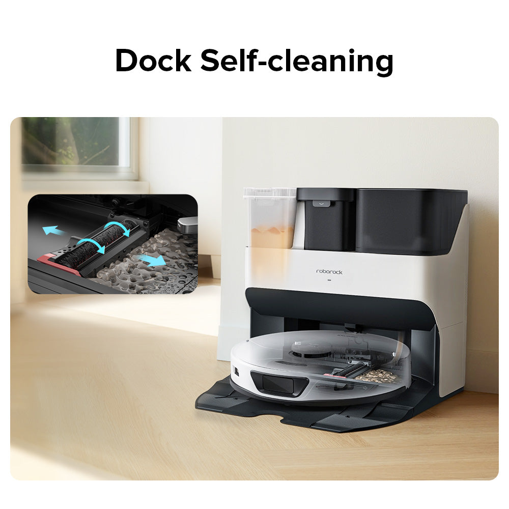 Roborock S7 Max Ultra Robot Vacuum Cleaner, 5500Pa Suction, Auto Drying, Self-Cleaning & Emptying, VibraRise Mopping, Reactive Tech Obstacle Avoidance, Fast & Off-peak Charging - White