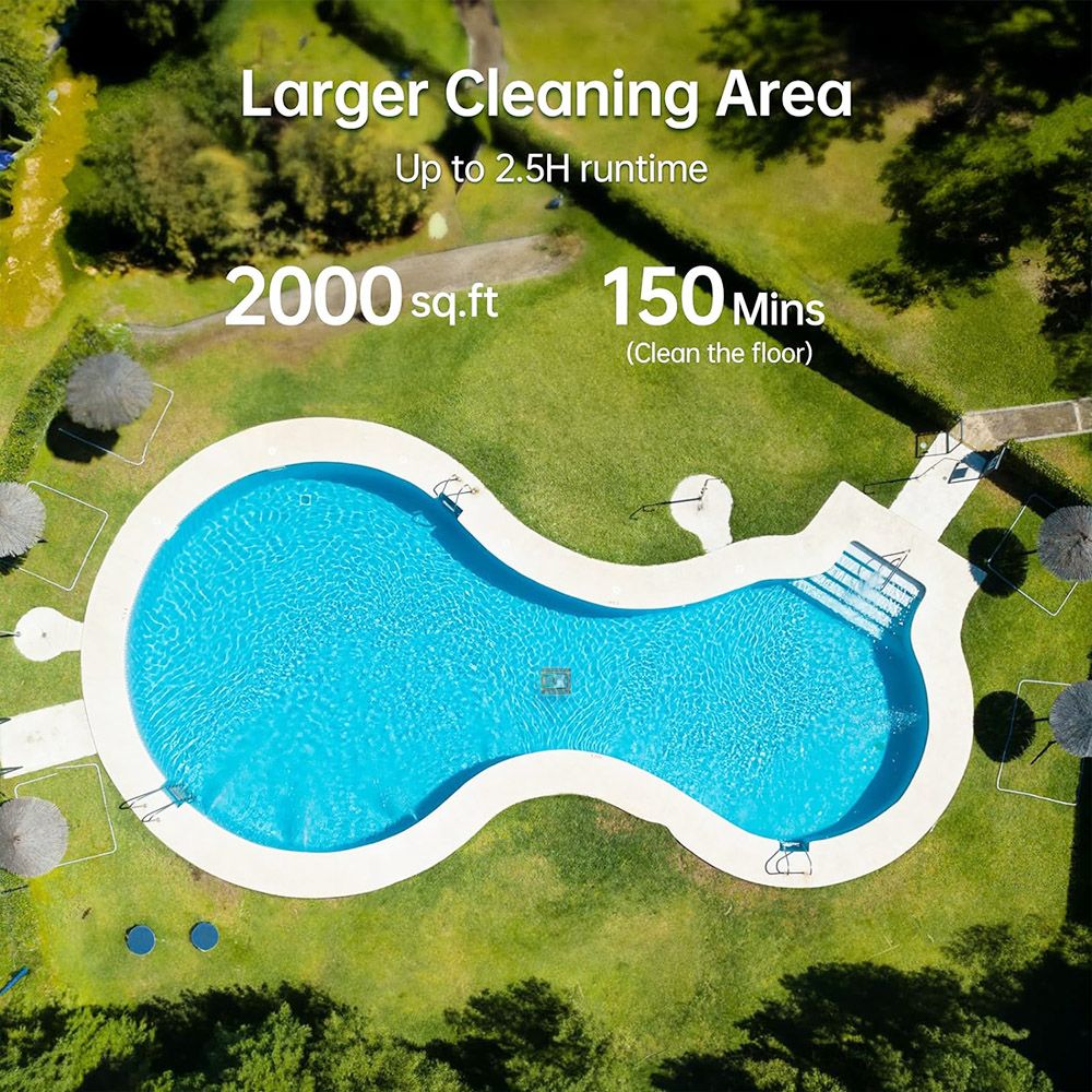 Seauto Crab Cordless Robotic Pool Cleaner(2025 Upgraded), Up to 2.5H Runtime, 3.5L Large Filter Basket, Wall Climbing, Waterline Cleaning, 2.5H Fast Charging, Suitable for 2000sq.ft Area - Orange