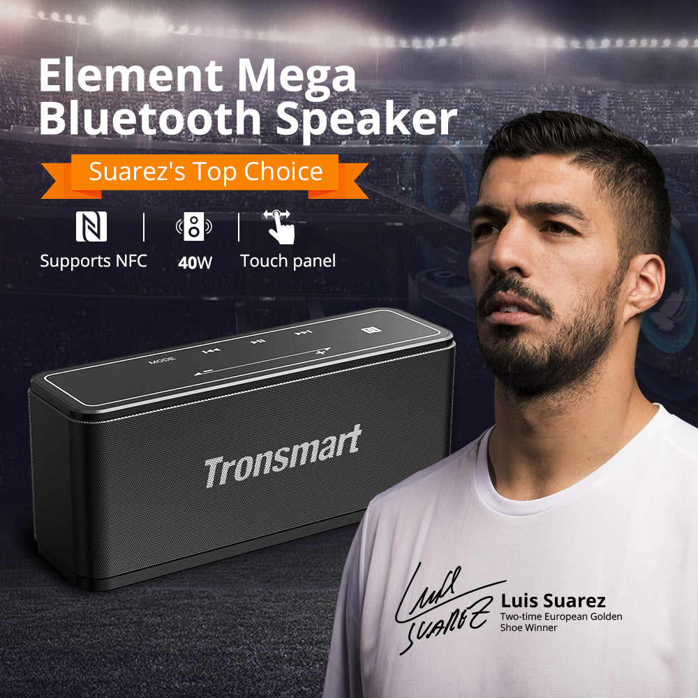 Tronsmart Element Mega SoundPulse™ Bluetooth 5.0 Speaker with Powerful 40W Max Output 3D Digital Sound TWS Intuitive Touch Control - Black