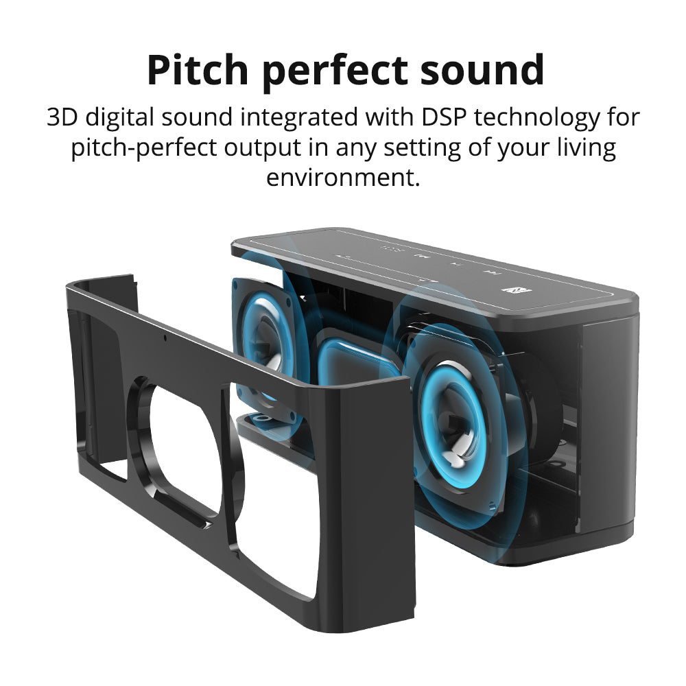 Tronsmart Element Mega SoundPulse™ Bluetooth 5.0 Speaker with Powerful 40W Max Output 3D Digital Sound TWS Intuitive Touch Control - Black