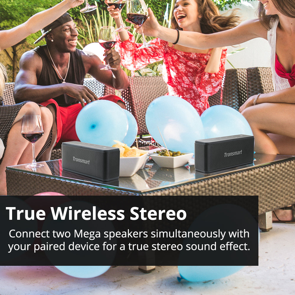 Tronsmart Element Mega SoundPulse™ Bluetooth 5.0 Speaker with Powerful 40W Max Output 3D Digital Sound TWS Intuitive Touch Control - Black