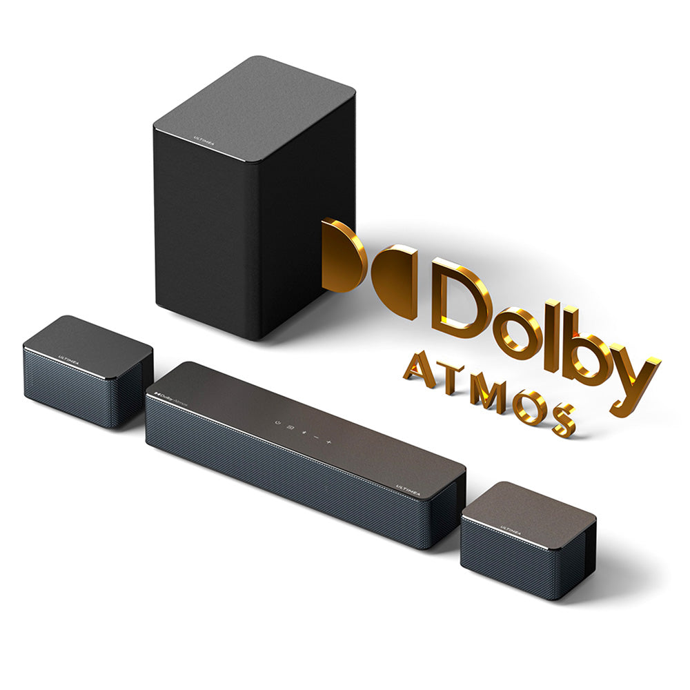 Ultimea Poseidon D60 5.1 Soundbar Subwoofer Speaker Kit, Dolby Atmos 5.1, Adjustable Surround Level, Multiple Modes