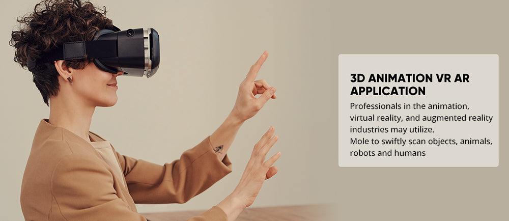 3DMakerpro Mole Standard 3D Scanner, 0.05mm Accuracy, 0.1mm Resolution, 150-400mm Work Distance, with Multi-Spectral Technology, Support Facial Scanning