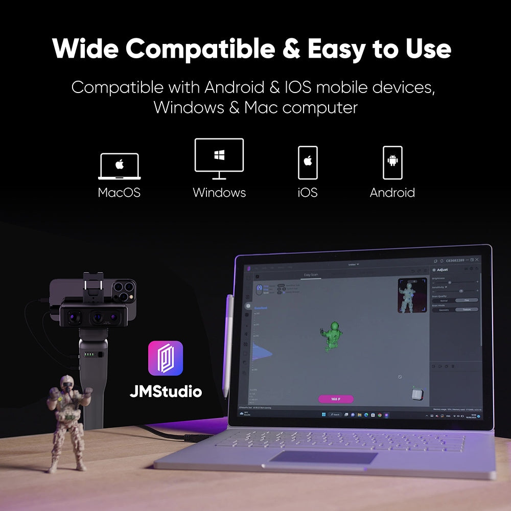 3DMakerpro Seal 3D Scanner, 0.01mm Accuracy, 0.05mm Resolution, 24-bit Color Capture