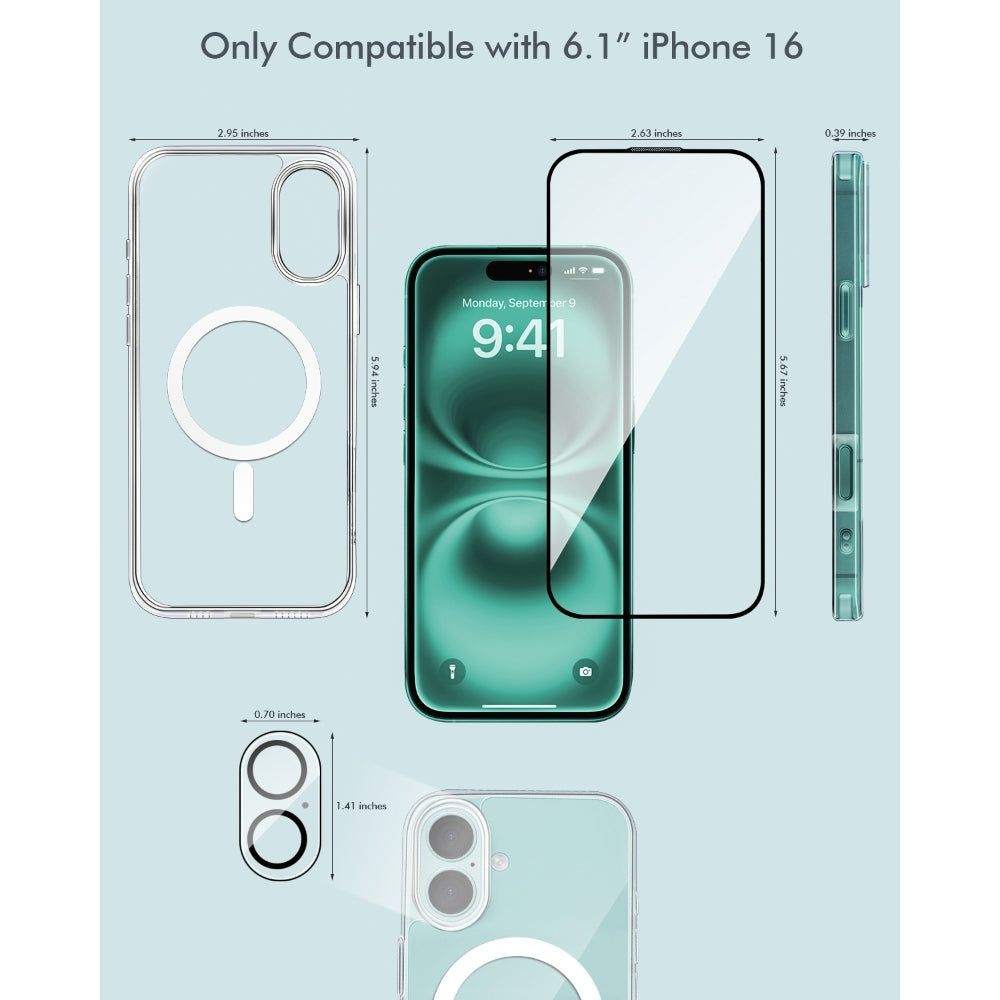 3inuS S61 Phone Case and Screen Protector for iPhone 16