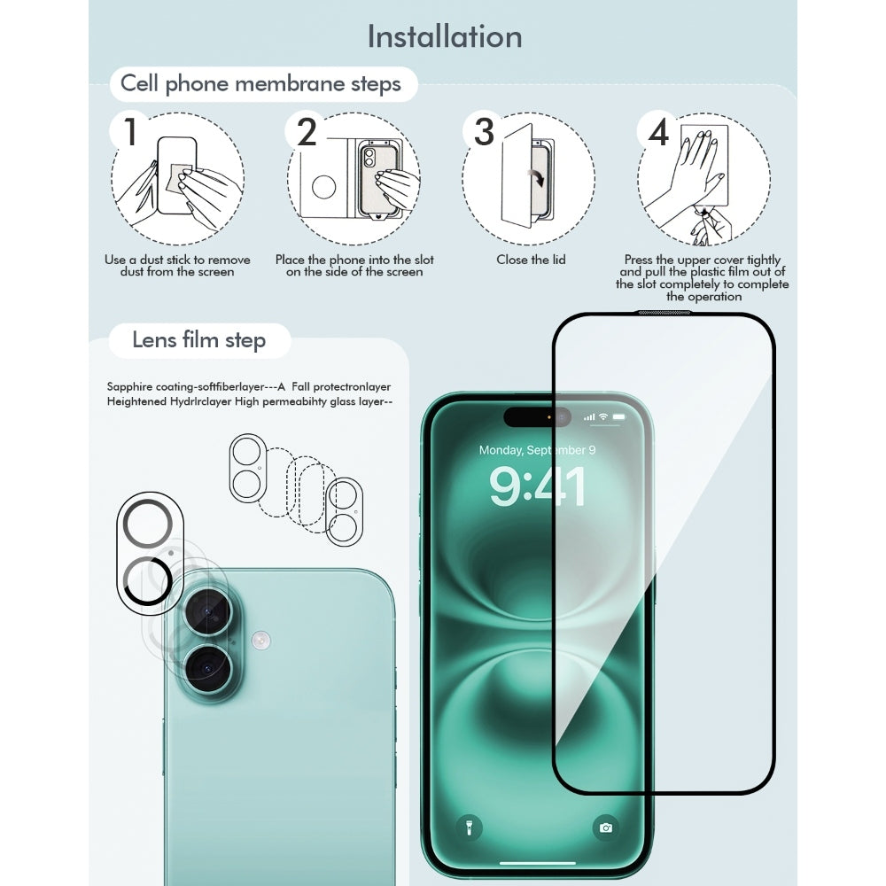 3inuS S61 Phone Case and Screen Protector for iPhone 16