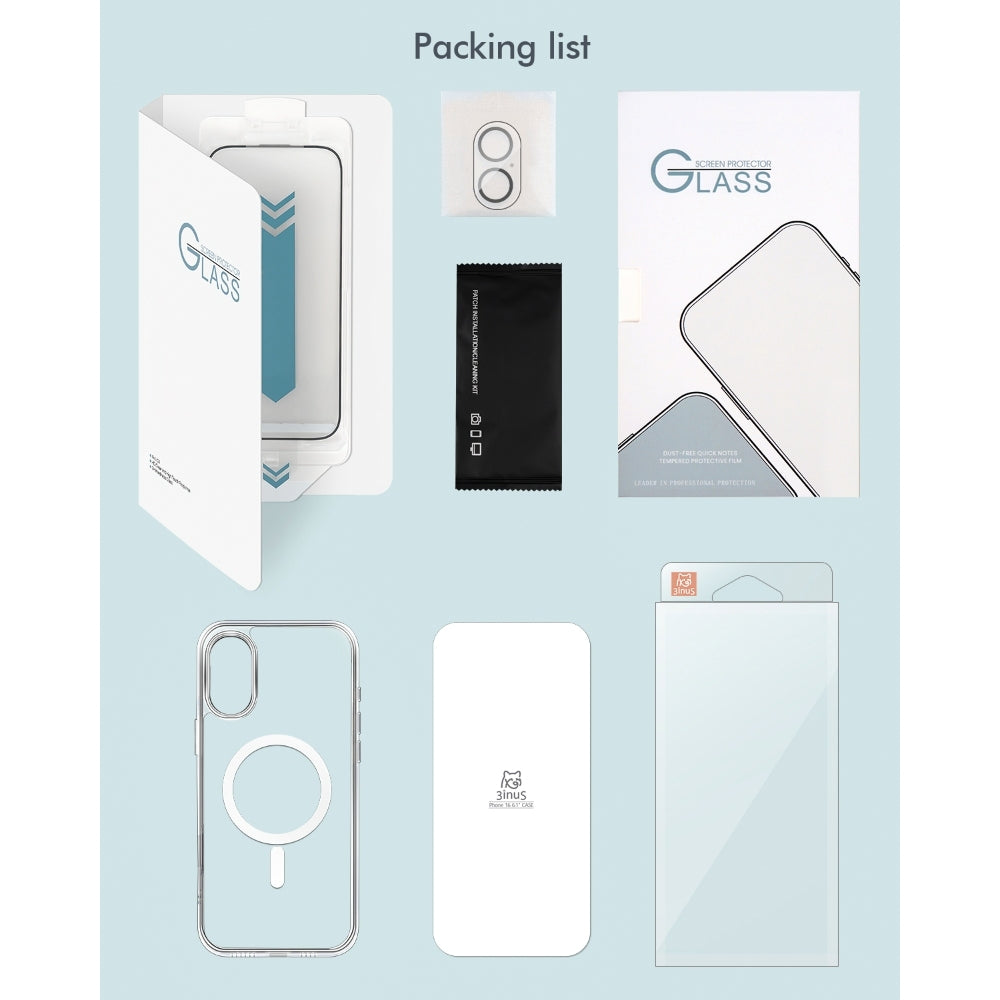 3inuS S61 Phone Case and Screen Protector for iPhone 16