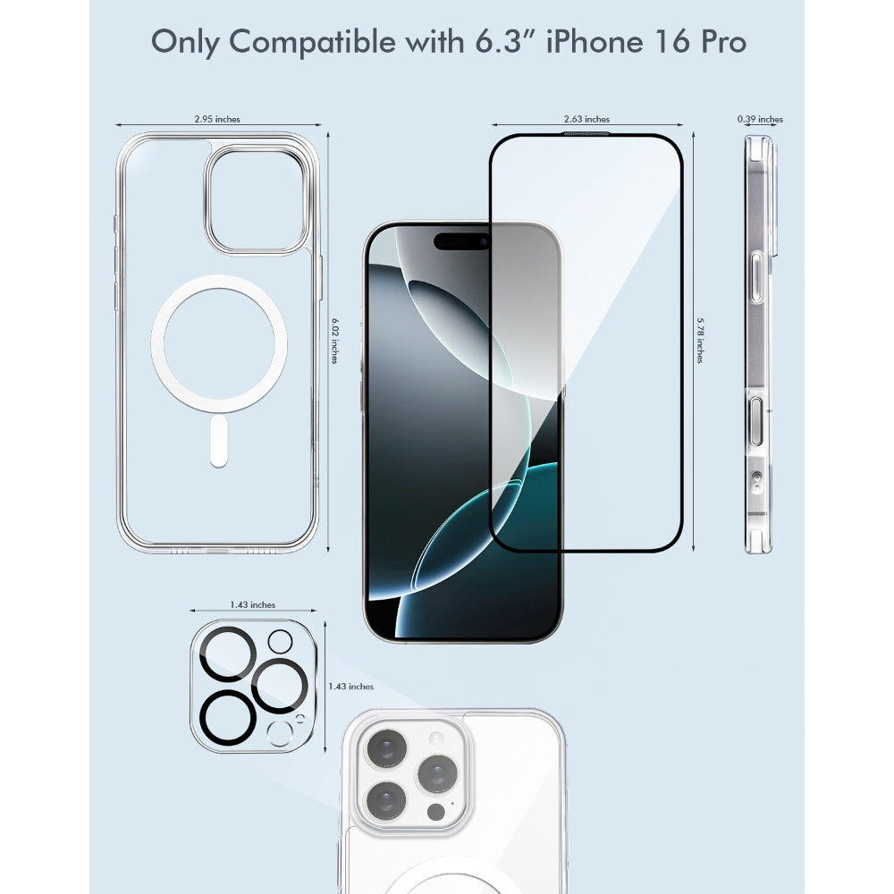 3inuS S62 Phone Case and Screen Protector for iPhone 16 Pro
