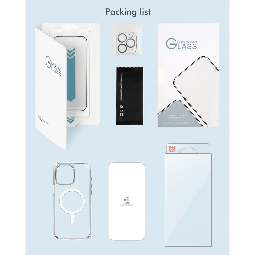 3inuS S62 Phone Case and Screen Protector for iPhone 16 Pro