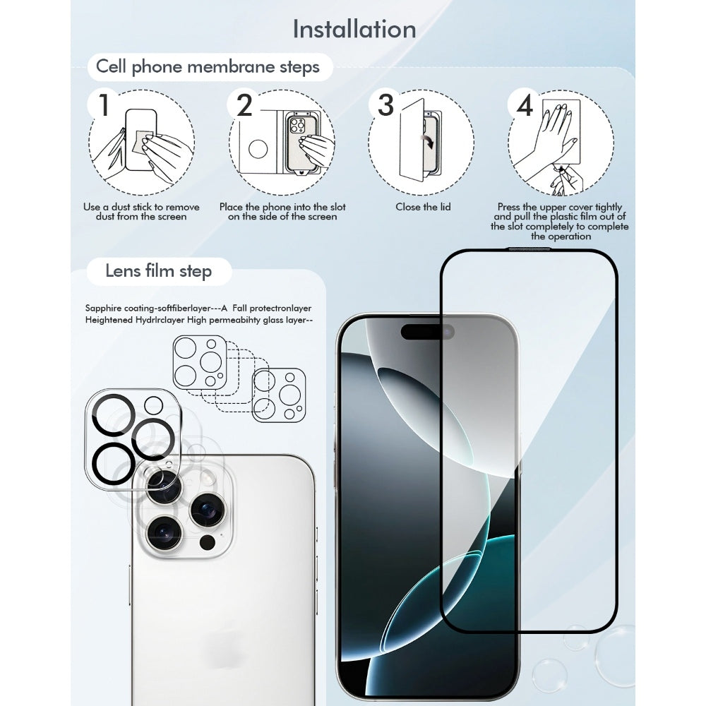 3inuS S63 Phone Case and Screen Protector for iPhone 16 Pro Max