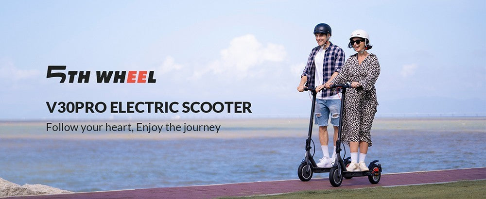 5TH WHEEL V30 Pro Electric Scooter 10in Honeycomb Tire 350W Front Motor (MAX 520W) 18Mph Max Speed 36V 7.5Ah Battery