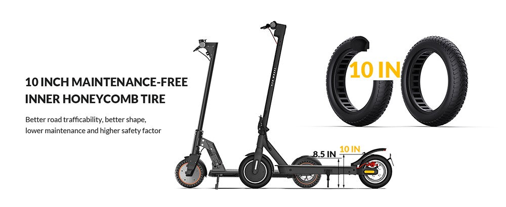 5TH WHEEL V30 Pro Electric Scooter 10in Honeycomb Tire 350W Front Motor (MAX 520W) 18Mph Max Speed 36V 7.5Ah Battery